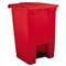RUBBERMAID COMMERCIAL PROD. Indoor Utility Step-On Waste Container, Square, Plastic, 12gal, Red
