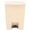 RUBBERMAID COMMERCIAL PROD. Step-On Receptacle, Rectangular, Polyethylene, 18gal, Beige