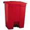 RUBBERMAID COMMERCIAL PROD. Indoor Utility Step-On Waste Container, Rectangular, Plastic, 18gal, Red