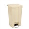 Rubbermaid Commercial 614600BG Step-On Receptacle w/Wheels, Rectangular, Polyethylene, 23gal, Beige