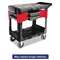 RUBBERMAID COMMERCIAL PROD. Trades Cart, Two-Shelf, 19-1/4w x 38d x 33-3/8h, Black