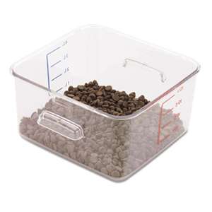 RUBBERMAID COMMERCIAL PROD. SpaceSaver Square Containers, 4qt, 8 4/5w x 8 3/4d x 4 3/4h, Clear