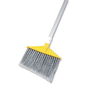 RUBBERMAID COMMERCIAL PROD. Angled Large Brooms, Poly Bristles, 48 7/8" Aluminum Handle, Silver/Gray