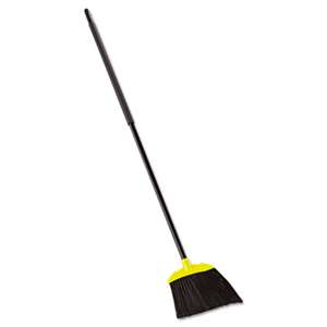 RUBBERMAID COMMERCIAL PROD. Jumbo Smooth Sweep Angled Broom, 46" Handle, Black/Yellow, 6/Carton