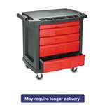 RUBBERMAID COMMERCIAL PROD. Five-Drawer Mobile Workcenter, 32 1/2w x 20d x 33 1/2h, Black Plastic Top