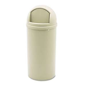 RUBBERMAID COMMERCIAL PROD. Marshal Classic Container, Round, Polyethylene, 15gal, Beige