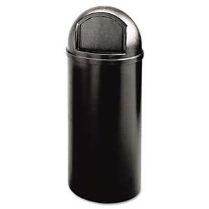 RUBBERMAID COMMERCIAL PROD. Marshal Classic Container, Round, Polyethylene, 15gal, Black