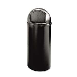 RUBBERMAID COMMERCIAL PROD. Marshal Classic Container, Round, Polyethylene, 25gal, Black