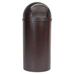 RUBBERMAID COMMERCIAL PROD. Marshal Classic Container, Round, Polyethylene, 25gal, Brown