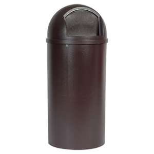 RUBBERMAID COMMERCIAL PROD. Marshal Classic Container, Round, Polyethylene, 25gal, Brown