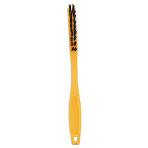 RUBBERMAID COMMERCIAL PROD. Synthetic-Fill Tile & Grout Brush, 8 1/2" Long, Yellow Plastic Handle