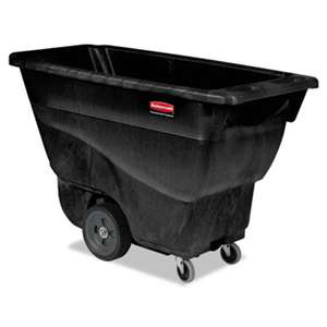 RUBBERMAID COMMERCIAL PROD. Structural Foam Tilt Truck, Rectangular, 450 lb. Cap., Black
