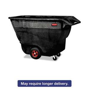 RUBBERMAID COMMERCIAL PROD. Structural Foam Tilt Truck, Rectangular, 1250 lb. Cap., Black