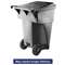 RUBBERMAID COMMERCIAL PROD. Brute Rollout Heavy-Duty Waste Container, Square, Polyethylene, 95gal, Gray