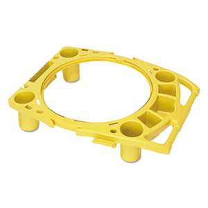 RUBBERMAID COMMERCIAL PROD. Standard Rim Caddy, 4-Comp, Fits 32 1/2" dia Cans, 26 1/2w x 6 3/4h, Yellow
