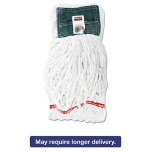 RUBBERMAID COMMERCIAL PROD. Web Foot Shrinkless Looped-End Wet Mop Head, Cotton/Synthetic, Medium, White