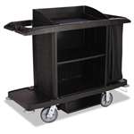 RUBBERMAID COMMERCIAL PROD. Housekeeping Cart, 22w x 60d x 50h, Black