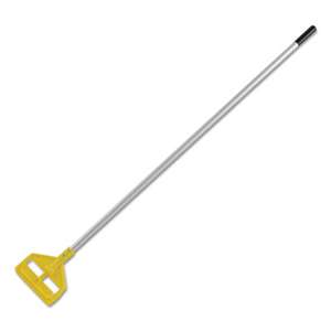 RUBBERMAID COMMERCIAL PROD. Invader Aluminum Side-Gate Wet-Mop Handle, 60", Gray/Yellow