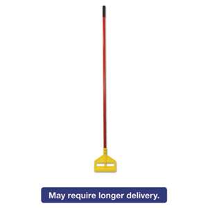 RUBBERMAID COMMERCIAL PROD. Invader Fiberglass Side-Gate Wet-Mop Handle, 60", Red/Yellow