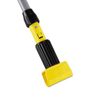 RUBBERMAID COMMERCIAL PROD. Gripper Vinyl-Covered Aluminum Mop Handle, 1 1/8 dia x 60, Gray/Yellow