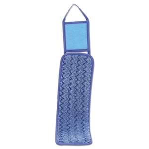 Rubbermaid Commercial HYGEN Q415BE HYGEN Wet Pad w/Scrubber, Nylon/Polyester Microfiber, 18" Long, Blue