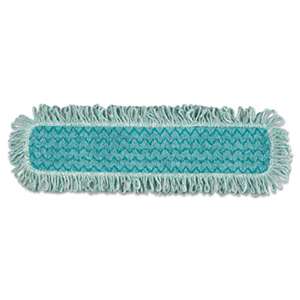 RUBBERMAID COMMERCIAL PROD. HYGEN Microfiber Fringed Dust Mop Pad, 24w x 9d, Green, 6/Carton