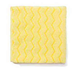 RUBBERMAID COMMERCIAL PROD. Reusable Cleaning Cloths, Microfiber, 16 x 16, Yellow, 12/Carton