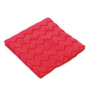 RUBBERMAID COMMERCIAL PROD. HYGEN Microfiber Cleaning Cloths, 12 x 12, Red, 12/Carton