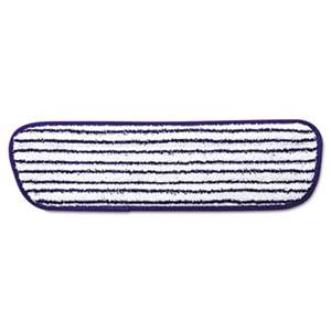 RUBBERMAID COMMERCIAL PROD. Microfiber Finish Pad, 18 x 5 1/2, Blue/White, 6/Carton