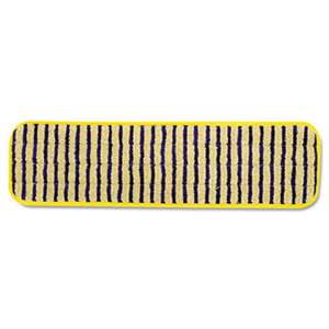 RUBBERMAID COMMERCIAL PROD. Microfiber Scrubber Pad, Vertical Polyprolene Stripes, 18", Yellow, 6/Carton