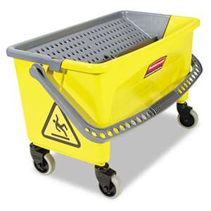 RUBBERMAID COMMERCIAL PROD. HYGEN Press Wring Bucket for Microfiber Flat Mops, Yellow