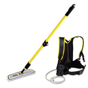 RUBBERMAID COMMERCIAL PROD. Flow Finishing System, 56" Handle, 18" Mop Head, Yellow