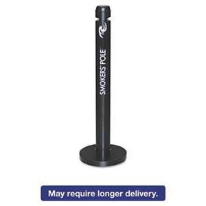 RUBBERMAID COMMERCIAL PROD. Smoker's Pole, Round, Steel, Black