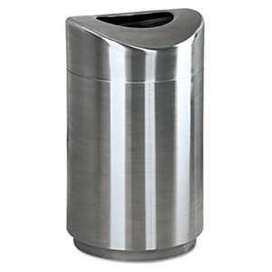 RUBBERMAID COMMERCIAL PROD. Eclipse Open Top Waste Receptacle, Round, Steel, 30gal, Stainless Steel