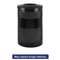 RUBBERMAID COMMERCIAL PROD. Classics Perforated Open Top Receptacle, Round, Steel, 51gal, Black