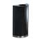 RUBBERMAID COMMERCIAL PROD. European & Metallic Series Open Top Receptacle, Half-Round, 12gal, Black/Chrome