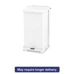 RUBBERMAID COMMERCIAL PROD. Defenders Biohazard Step Can, Square, Steel, 12gal, White