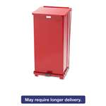 RUBBERMAID COMMERCIAL PROD. Defenders Biohazard Step Can, Square, Steel, 24gal, Red