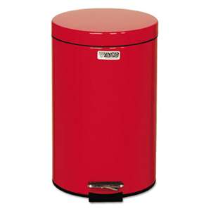 RUBBERMAID COMMERCIAL PROD. Defenders Medical Step Can, Round, Red, 3.5 gal, 11" Dia, 17"H