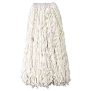 RUBBERMAID COMMERCIAL PROD. Economy Cut-End Rayon Mop Head, 24oz, 1" Band, White, 12/Carton