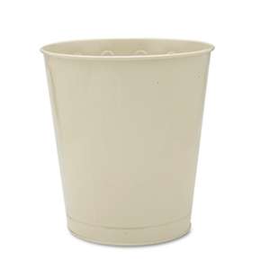 RUBBERMAID COMMERCIAL PROD. Fire-Safe Wastebasket, Round, Steel, 6 1/2 gal, Almond