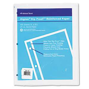 REDIFORM OFFICE PRODUCTS Rip Proof 20-lb, Reinforced Filler Paper, Unruled, 11 x 8-1/2, WE, 100 Sheets/Pk