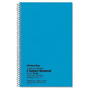 REDIFORM OFFICE PRODUCTS 3 Subject Wirebound Notebook, College Rule, 9 1/2 x 6, White, 150 Sheets