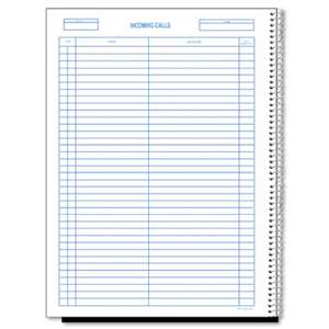 REDIFORM OFFICE PRODUCTS Wirebound Call Register, 8 1/2 x 11, 3, 700 Forms/Book