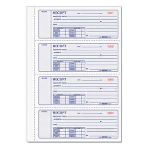 REDIFORM OFFICE PRODUCTS Receipt Book, 7 x 2 3/4, Triplicate with Carbons, 200 Sets/Book
