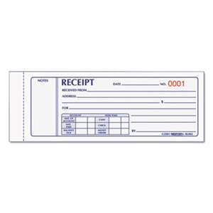 REDIFORM OFFICE PRODUCTS Receipt Book, 7 x 2 3/4, Carbonless Triplicate, 50 Sets/Book