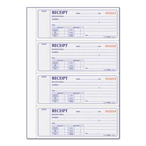 REDIFORM OFFICE PRODUCTS Receipt Book, 7 x 2 3/4, Carbonless Duplicate, 400 Sets/Book