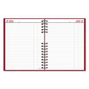 REDIFORM OFFICE PRODUCTS CoilPRO Daily Planner, Ruled, 1 Page/Day, 7 7/8 x 10, Red, 2017