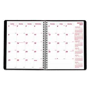 REDIFORM OFFICE PRODUCTS Essential Collection 14-Month Ruled Planner, 8 7/8 x 7 1/8, Black, 2017