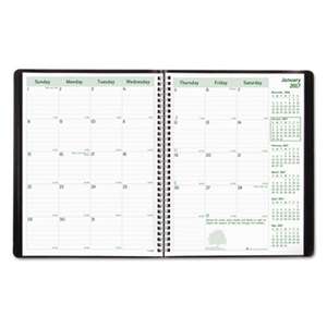 REDIFORM OFFICE PRODUCTS EcoLogix Recycled Monthly Planner, 11 x 8 1/2, Black Soft Cover, 2017